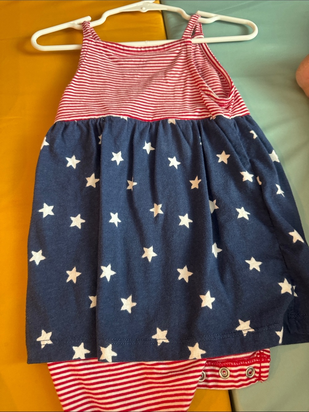 Carter's Red Striped & Navy Star Dress Bodysuit - Picture 2 of 2